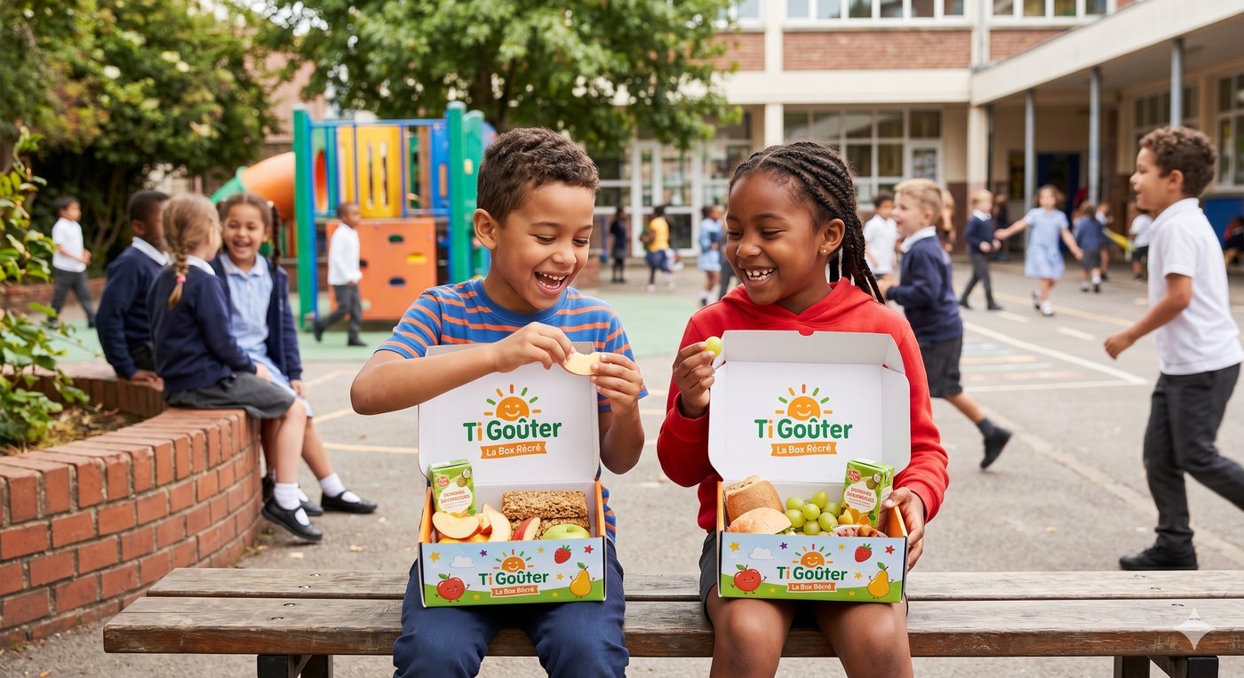 Enfants heureux avec Ti Goûter